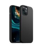 Silicone Bumper Case for iPhone 15 (Black) | Camera Lens (Black) | Matte Finish Back Membrane screen Guard (Pack Of 3) Combo
