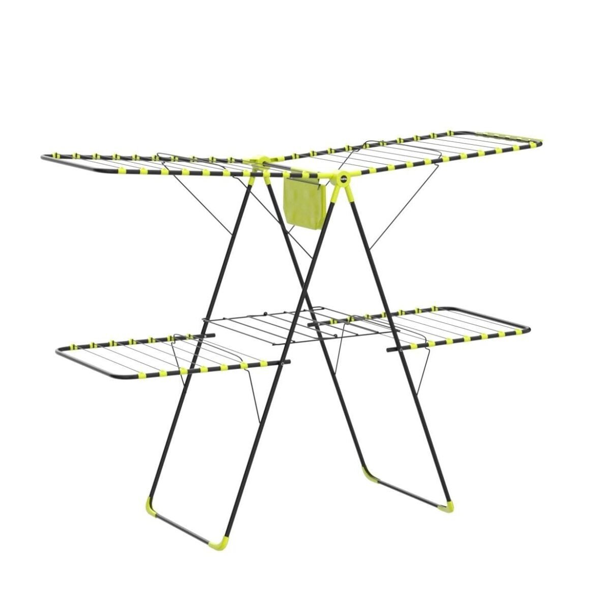 Mobidry Neo+ 2-Level Foldable Alloy Steel Cloth Drying Stand for Home with Socks Holder (XL) (Made in India)