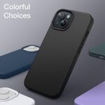 Silicone Bumper Case for iPhone 15 (Black) | Camera Lens (Black) | Matte Finish Back Membrane screen Guard (Pack Of 3) Combo