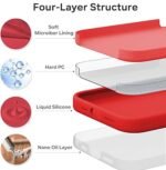 Silicone Bumper Case for iPhone 15 Pro Max (Red) | Camera Lens (Black) | Matte Finish Back Membrane screen Guard (Pack Of 3) Combo