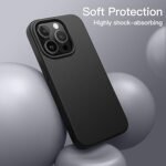 Silicone Bumper Case for iPhone 15 Pro Max (Black) | Camera Lens (Black) | Matte Finish Back Membrane screen Guard (Pack Of 3) Combo