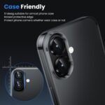 Silicone Bumper Case for iPhone 16 Plus (Trasparent) | Camera Lens (Black) | Matte Finish Back Membrane screen Guard (Pack Of 3) Combo