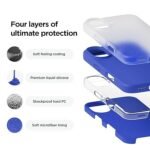 iPhone 16 Case, Premium Liquid Silicone Case, Full Body Protective Cover (Silicone Blue)