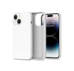 Silicone Bumper Case for iPhone 14 Plus (White) | Camera Lens (Black) | Matte Finish Back Membrane screen Guard (Pack Of 3) Combo