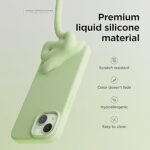 iPhone 15 Plus Case, Liquid Silicone Case, Full Body Protective Cover, Shockproof (Silicone Pastel Green)