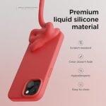 iPhone 15 Plus Case, Liquid Silicone Case, Full Body Protective Cover, Shockproof (Silicone Red)