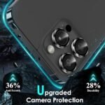 Silicone Bumper Case for iPhone 14 Pro Max (Grey) | Camera Lens (Black) | Matte Finish Back Membrane screen Guard (Pack Of 3) Combo