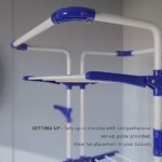 3 Poll Steel Blue Colour Cloth Drying Stand Multiple Folding Arms, Castor Wheels with Brake, Special Epoxy Coated Pipes for Rust Resistance - Made in India 3 Poll Steel Blue Colour Cloth Drying Stand Multiple Folding Arms, Castor Wheels with Brake, Special Epoxy Coated Pipes for Rust Resistance - Made in India