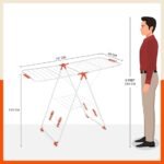Foldable Clothes Drying Stand - Neo | 26 Drying Rails - 45 Feet Drying Length | Lightweight, Alloy Steel | Bright Orange | 2 Year Warranty