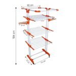3 Poll Steel Blue Colour Cloth Drying Stand Multiple Folding Arms, Castor Wheels with Brake, Special Epoxy Coated Pipes for Rust Resistance - Made in India 3 Poll Steel Blue Colour Cloth Drying Stand Multiple Folding Arms, Castor Wheels with Brake, Special Epoxy Coated Pipes for Rust Resistance - Made in India