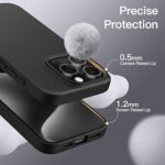 Silicone Bumper Case for iPhone 15 Pro Max (Black) | Camera Lens (Black) | Matte Finish Back Membrane screen Guard (Pack Of 3) Combo