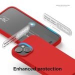iPhone 15 Plus Case, Liquid Silicone Case, Full Body Protective Cover, Shockproof (Silicone Red)