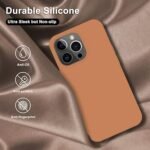 Silicone Bumper Case for iPhone 14 Pro Max (Brown) | Camera Lens (Black) | Matte Finish Back Membrane screen Guard (Pack Of 3) Combo