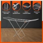 Mobidry Aero Foldable Cloth Drying Stand| 3 Way Folding, 20 Drying Rails, 45 Feet Drying Length | Lightweight | 1 Year Warranty (Silver) Mobidry Aero Foldable Cloth Drying Stand| 3 Way Folding, 20 Drying Rails, 45 Feet Drying Length | Lightweight | 1 Year Warranty (Silver)