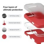 iPhone 16 Pro Max Case, Premium Liquid Silicone Case, Shockproof (Silicone, Red)