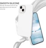 Silicone Bumper Case for iPhone 14 Plus (White) | Camera Lens (Black) | Matte Finish Back Membrane screen Guard (Pack Of 3) Combo