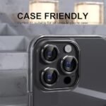 Silicone Bumper Case for iPhone 16 Pro (Black) | Camera Lens (Black) | Matte Finish Back Membrane screen Guard (Pack Of 3) Combo