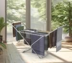 Stainless Steel Foldable Cloth Dryer Stand Double Rack Cloth Stands for Drying Clothes Steel (Cross)