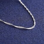 925 Sterling Silver Twisted Chain Necklace in 18 inches |Gift for Women and Girls| With Certificate of Authenticity and 925 Stamp