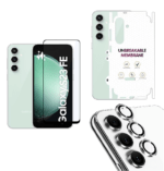 Tempered Glass for Samsung Galaxy S23 FE (5G) | Camera Lens (Silver) | Back Membrane (Pack Of 3) Combo