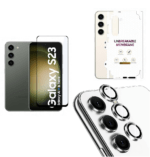 Tempered Glass for Samsung Galaxy S23 (5G) | Camera Lens (Silver) | Back Membrane (Pack Of 3) Combo