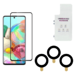 Tempered Glass Compatible With Samsung Galaxy S21 5G | Camera Lens (Black) | Back Membrane (Pack Of 3) Combo