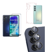 Tempered Glass for Samsung Galaxy M55 / M55s / F55 (5G) | Camera Lens (Black) | Back Membrane (Pack Of 3) Combo