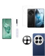 UV Tempered Glass Screen Protector For OnePlus 13 5G | Camera Lens (Black) | Back Membrane (Pack Of 3) Combo