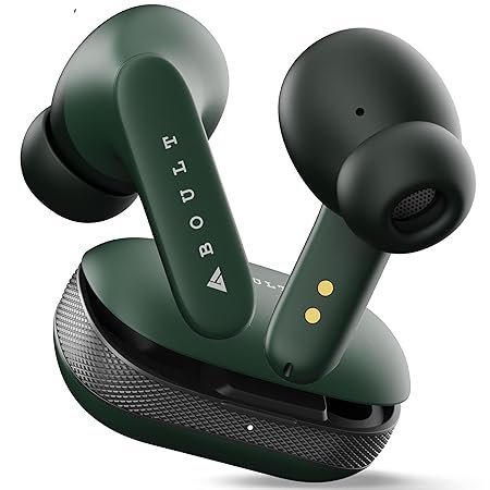 Boult Z20 Truly Wireless Bluetooth Ear Buds with 51H Playtime, Zen™ Calling ENC Mic, Low Latency Gaming, Touch Controls, Rich Bass Drivers, TWS Earbuds Bluetooth Wireless (Pine Green)