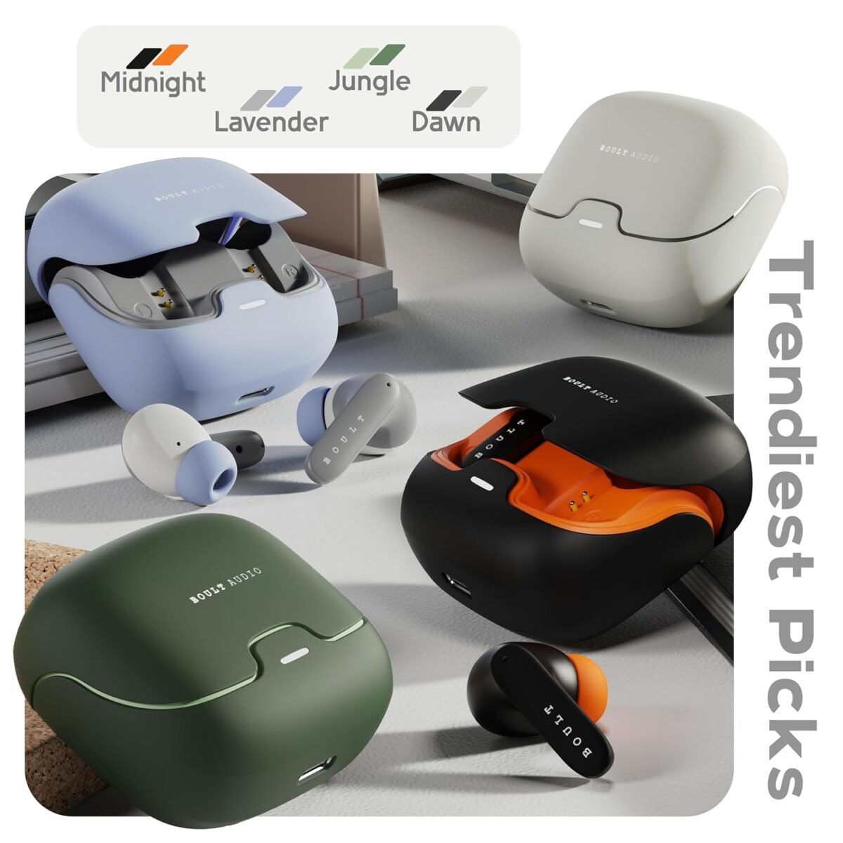 Boult Audio Z40 Pro with 100H Playtime, Quad Mic ENC, 45ms Low Latency Gaming, 13mm Bass Drivers, Made in India TWS Bluetooth 5.3 Truly Wireless in Ear Earbuds (4 Color Options)
