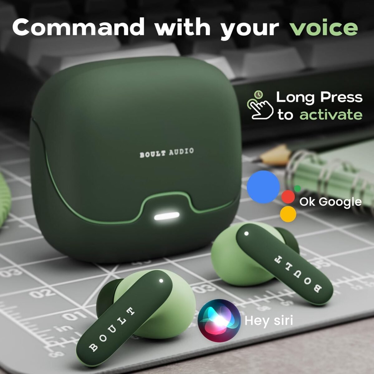 Boult Audio Z40 Pro with 100H Playtime, Quad Mic ENC, 45ms Low Latency Gaming, 13mm Bass Drivers, Made in India TWS Bluetooth 5.3 Truly Wireless in Ear Earbuds (4 Color Options)