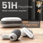 Boult Z20 Truly Wireless Bluetooth Ear Buds with 51H Playtime, Zen™ Calling ENC Mic, Low Latency Gaming, Touch Controls, Rich Bass Drivers, TWS Earbuds Bluetooth Wireless (Ivory White)