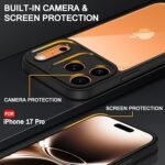 ShockProof Sleek Armor Back Cover Case for iPhone 17 Pro | 360° Protection | Crystal Clear Hard Back Case (Eagle)