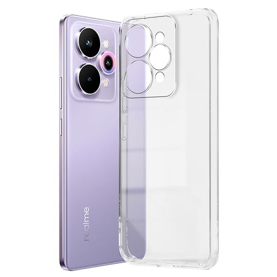 Shockproof Crystar Clear Back Case Cover for Realme 15 Pro 5G | Transparent Back Cover | Raised Bumps for Camera & Screen Protection (Transparent )