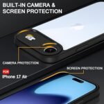 Ultra-Hybrid Shockproof Sleek Armor Back Cover Case for iPhone 17 Air | 360° Protection (PC & TPU, Transparent Clear Back, Black Sides) - Eagle