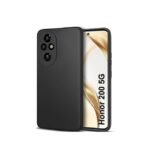 Honor 200 5G | Slim Fit Protective Design | Ultra Matte Finish | Camera Protection Bump | Soft Silicon Back Cover (Black)