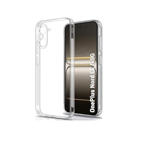 OnePlus Nord CE 5 5G | Best Camera Protection | Inbuilt Dust Plugs & Anti-Slip Grip | Ultra Clear Slim Back Cover (Transparent)