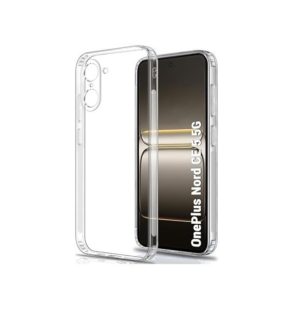 OnePlus Nord CE 5 5G | Best Camera Protection | Inbuilt Dust Plugs & Anti-Slip Grip | Ultra Clear Slim Back Cover (Transparent)