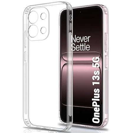 Best Camera Protection Back Cover Case for OnePlus 13s 5G | Ultra Clear Soft Case | Inbuilt Dust Plugs & Anti-Slip Grip (Silicone, Transparent)