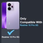 Shockproof Crystar Clear Back Case Cover for Realme 15 Pro 5G | Transparent Back Cover | Raised Bumps for Camera & Screen Protection (Transparent )