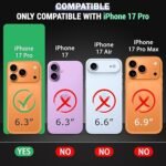 Ultra-Hybrid Crystal Clear Back Case Cover for iPhone 17 Pro | Shockproof Design | Camera Protection Bump (Transparent)