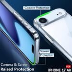 Ultra-Hybrid Crystal Clear Back Case Cover for iPhone 17 Air | Shockproof Design | Camera Protection Bump (Transparent)