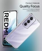 Mi Redmi 15 5G | Raised Bumps for Full Device & Camera Protection Shockproof TPU Silicone Back Case Mobile Cover – Transparent