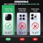 Transparent Shockproof Crystar Clear Back Case Cover for Redmi Note 14 Pro Plus 5G | Raised Bumps for Camera & Screen Protection (Transparent)