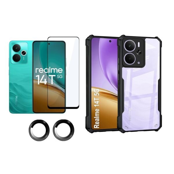 Realme 14T 5G Eagle Back Cover + Tempered Glass + Camera Lens Protector Combo pack
