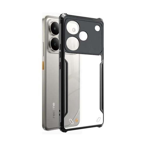 Realme P4 5G Back Cover | Transparent Crystal Clear Hard PC Back Case with TPU Bumper, Drop Protection (Eagle)
