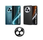 Realme Narzo 80 Pro 5G Silicone Black Back Cover + Tempered Glass + Camera Lens Protector Combo Pack