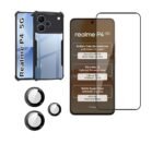 3 in 1 Combo Pack for Realme P4 5G – Eagle Black Cover (Back Cover + Camera Lens Protector + Tempered Glass)