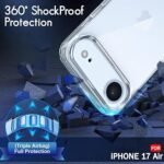 Ultra-Hybrid Crystal Clear Back Case Cover for iPhone 17 Air | Shockproof Design | Camera Protection Bump (Transparent)