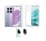 3 in 1 Combo Pack for Mi Redmi Note 14 Pro Plus 5G – Transparent Back Cover (Back Cover + Camera Lens Protector + Tempered Glass)